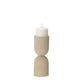 9" Beige Metal Tabletop Pillar Candle Holder