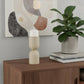 9" Beige Metal Tabletop Pillar Candle Holder