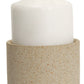 11" Beige Metal Tabletop Pillar Candle Holder