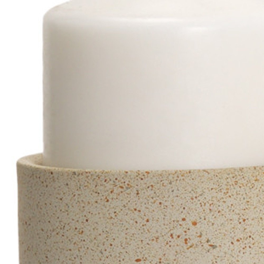 13" Beige Metal Abstract Tabletop Candle Holder