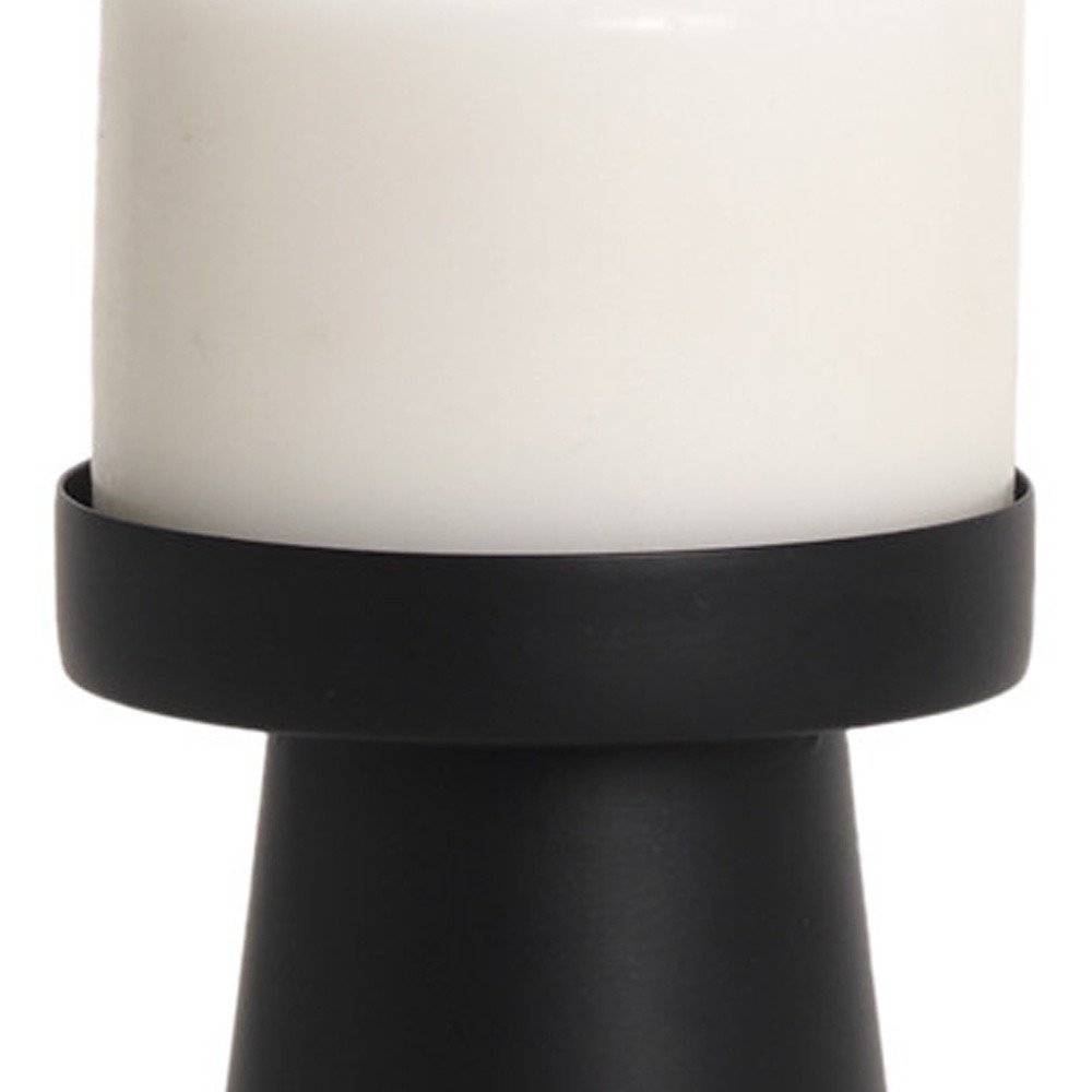 6" Black Metal Tabletop Pillar Candle Holder