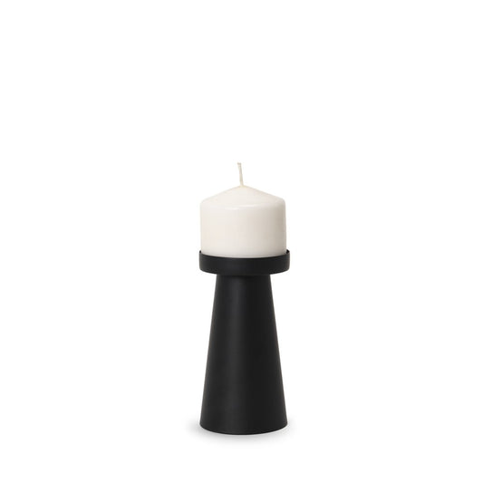 6" Black Metal Tabletop Pillar Candle Holder