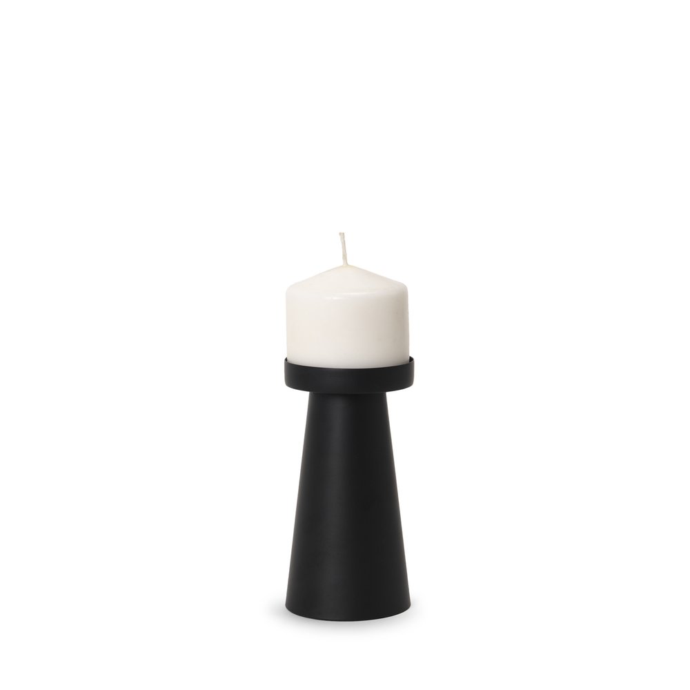 6" Black Metal Tabletop Pillar Candle Holder