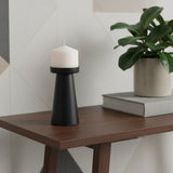 6" Black Metal Tabletop Pillar Candle Holder