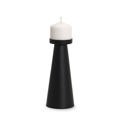 10" Black Metal Tabletop Pillar Candle Holder