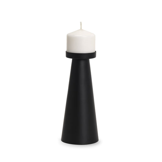 10" Black Metal Tabletop Pillar Candle Holder