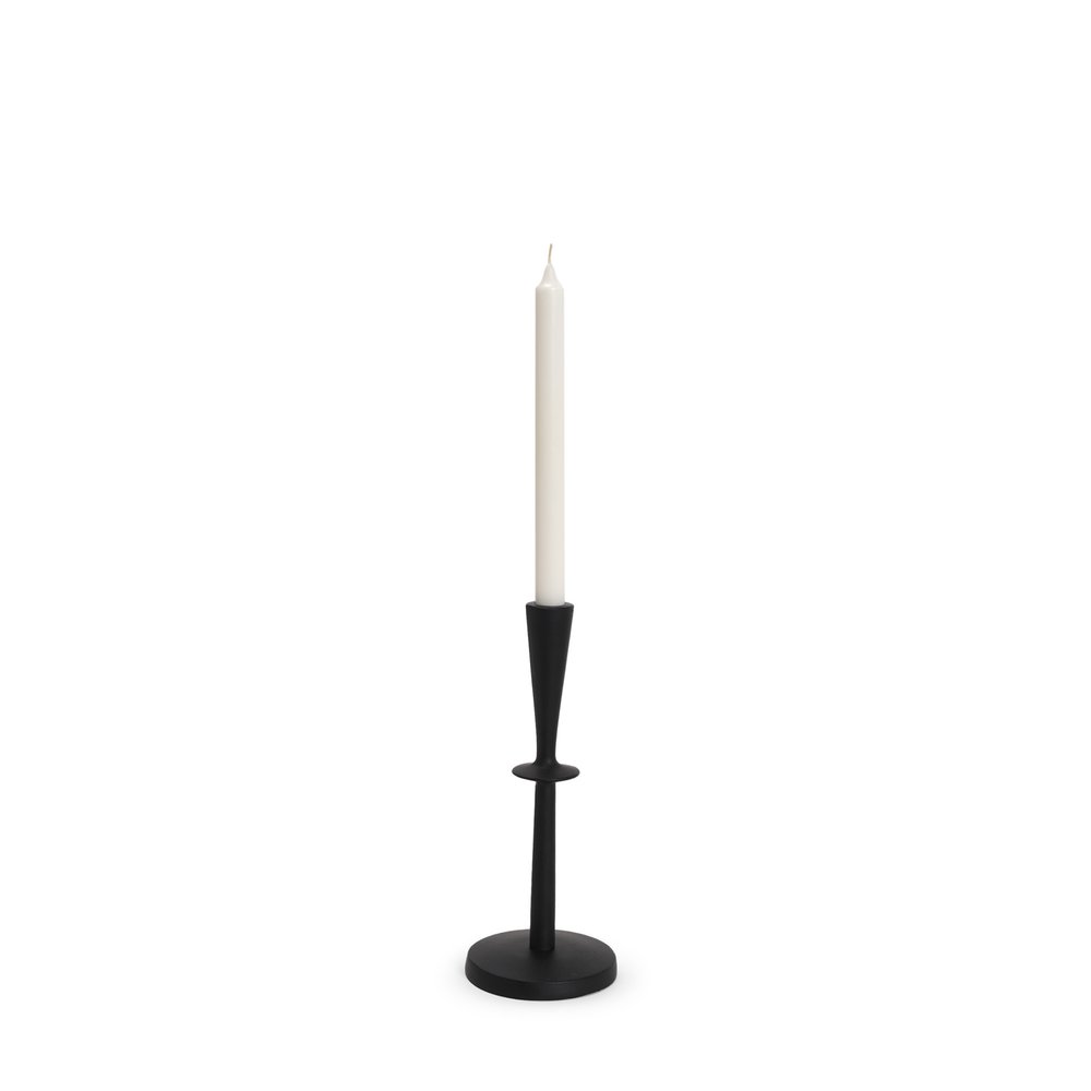 11" Black Metal Tabletop Taper Candlestick
