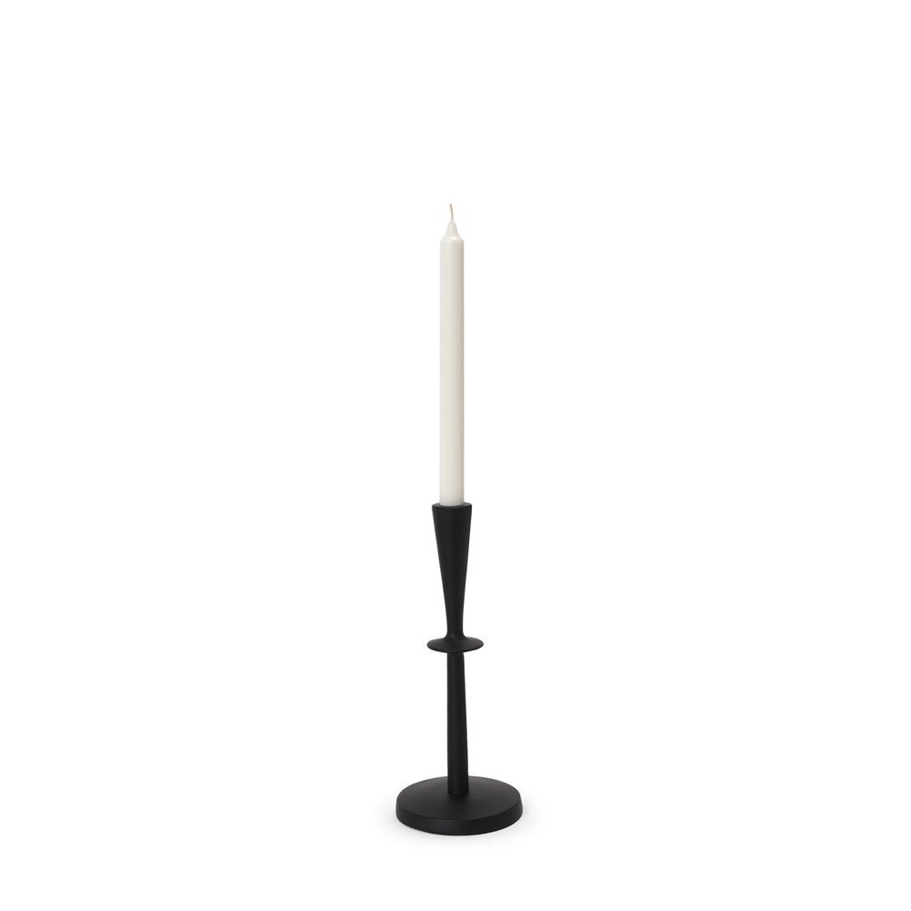 11" Black Metal Tabletop Taper Candlestick