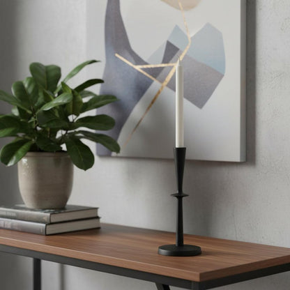 11" Black Metal Tabletop Taper Candlestick