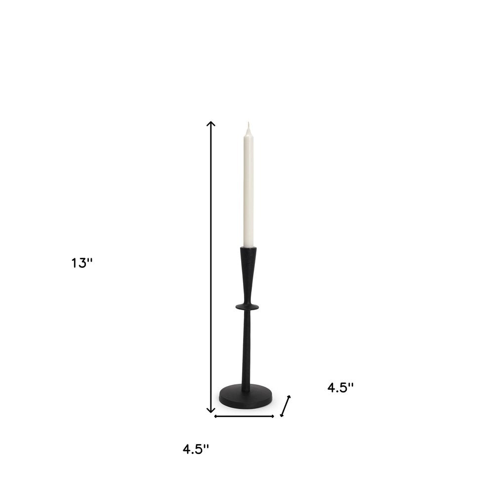 13" Black Metal Abstract Tabletop Candle Holder