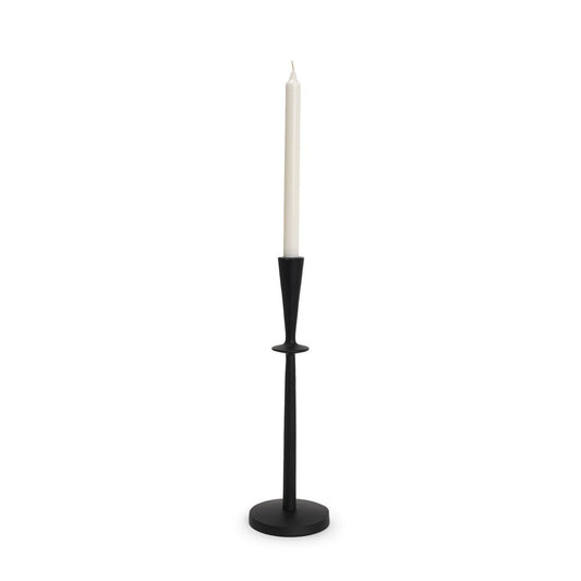 15" Black Metal Abstract Tabletop Candle Holder