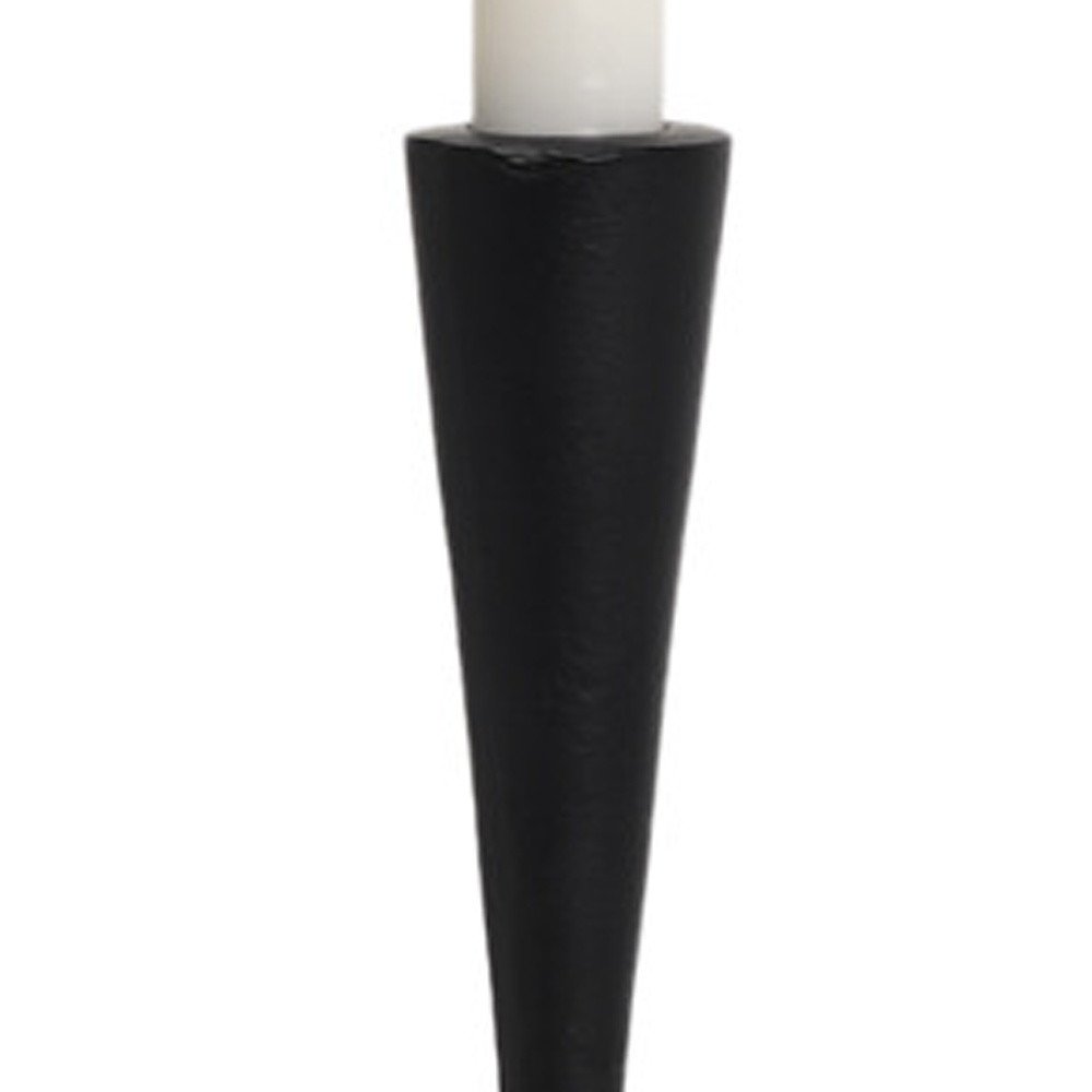 15" Black Metal Abstract Tabletop Candle Holder