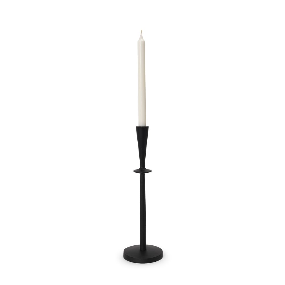 15" Black Metal Abstract Tabletop Candle Holder