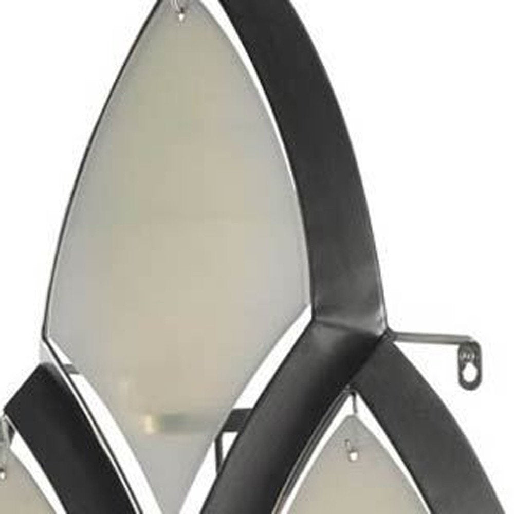 36" Silver And Gray Geometric Glass And Metal Wall Sconce Candle Holder