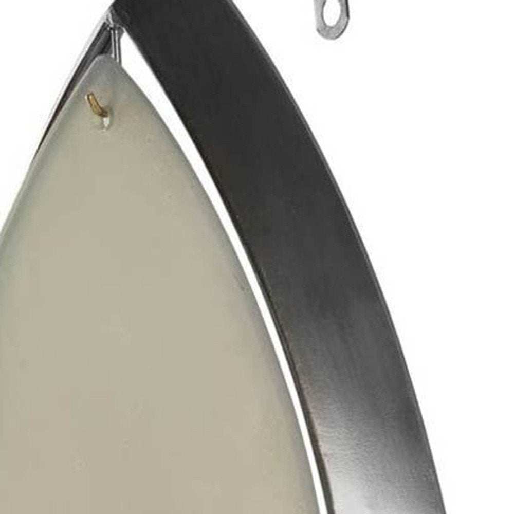 7" Silver Abstract Metal And Glass Wall Sconce Candle Holder