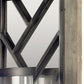 24" Black Distressed Mirrored Metal Glass And Solid Wood Wall Sconce Candle Holder