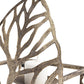 8" Champagne Distressed Botanical Leaf Metal Wall Sconce Candle Holder