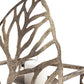 8" Champagne Distressed Botanical Leaf Metal Wall Sconce Candle Holder