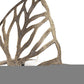 8" Champagne Distressed Botanical Leaf Metal Wall Sconce Candle Holder