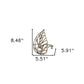 8" Champagne Distressed Botanical Leaf Metal Wall Sconce Candle Holder