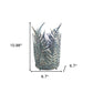 11" Green And Gold Distressed Botanical Leaf Metal Tabletop Hurricane Candle Holder