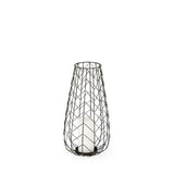 16" Gold Distressed Lattice Metal Tabletop Lantern Candle Holder