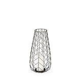 16" Gold Distressed Lattice Metal Tabletop Lantern Candle Holder