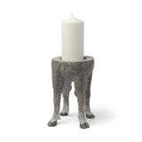 9" Gray Distressed Abstract Ceramic Tabletop Pillar Candle Holder