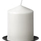 9" Light Brown Distressed Geometric Solid Wood And Metal Tabletop Pillar Candle Holder