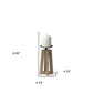 9" Light Brown Distressed Geometric Solid Wood And Metal Tabletop Pillar Candle Holder