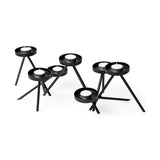 7" Black Geometric Metal Tabletop Votive Candle Holder