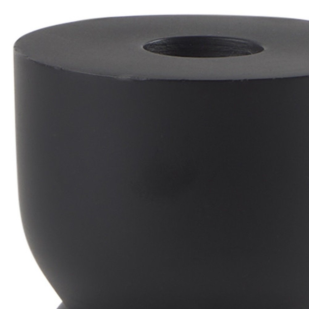5" Black Metal Tabletop Pillar Candle Holder