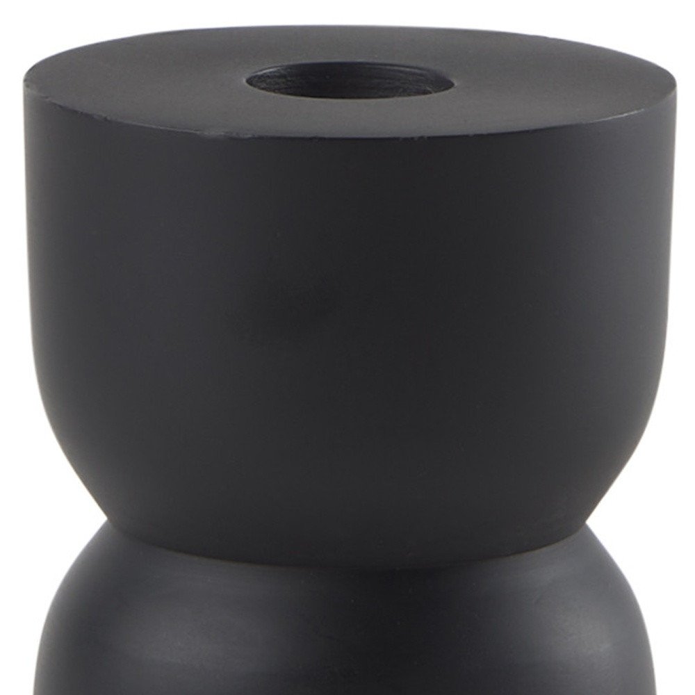 5" Black Metal Tabletop Pillar Candle Holder