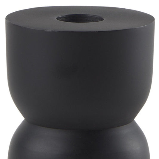 5" Black Metal Tabletop Pillar Candle Holder