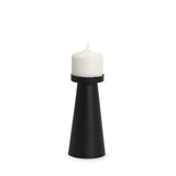 8" Black Metal Tabletop Pillar Candle Holder
