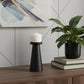 8" Black Metal Tabletop Pillar Candle Holder