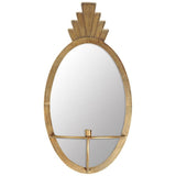 28" Gold Mirrored Metal And Glass Wall Sconce Candle Holder