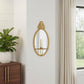 28" Gold Mirrored Metal And Glass Wall Sconce Candle Holder
