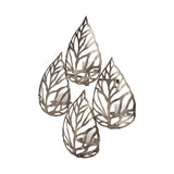 18" Champagne Distressed Botanical Leaf Metal Wall Sconce Candle Holder