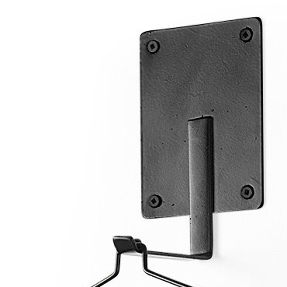 24" Black Distressed Geometric Metal Solid Wood And Glass Wall Sconce Candle Holder