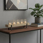 7" Black And Brown Distressed Mirrored Solid Wood Metal And Glass Tabletop Votive Candle Holder