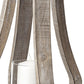 17" Brown Distressed Geometric Solid Wood And Metal Tabletop Hurricane Candle Holder