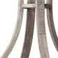 25" Brown Distressed Geometric Solid Wood Metal And Glass Tabletop Hurricane Candle Holder