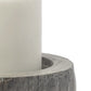 7" Gray Distressed Abstract Ceramic Tabletop Pillar Candle Holder