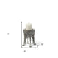 7" Gray Distressed Abstract Ceramic Tabletop Pillar Candle Holder