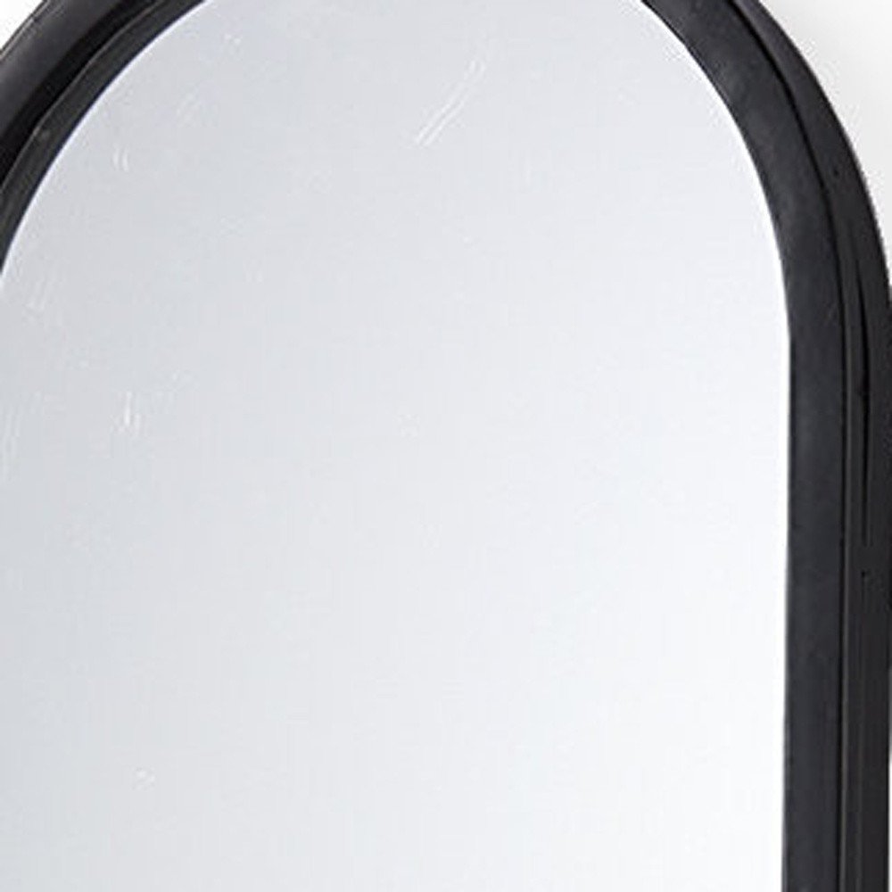 25" Black Mirrored Metal Wall Sconce Candle Holder