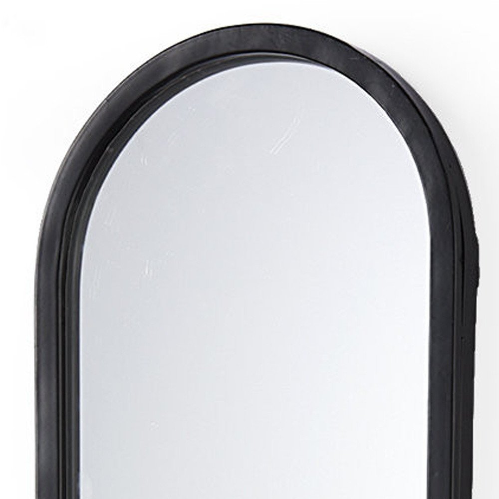 25" Black Mirrored Metal Wall Sconce Candle Holder