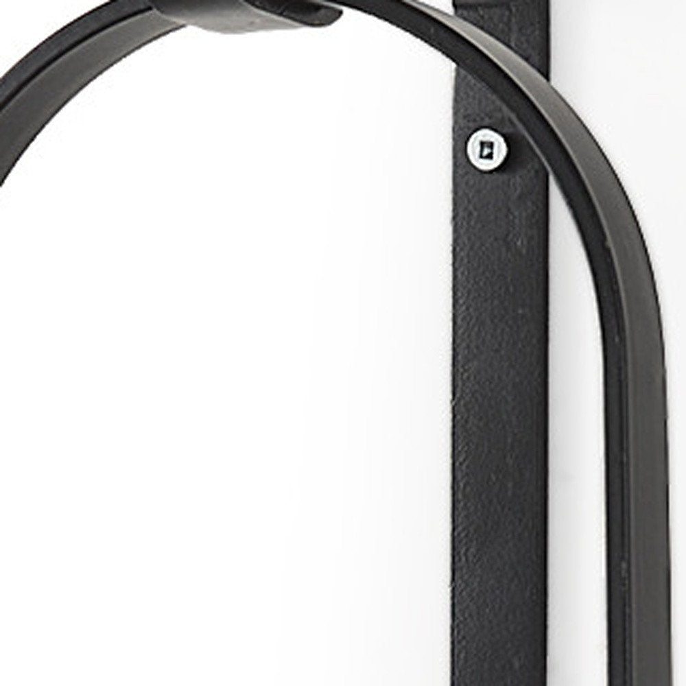 24" Black Abstract Metal Wall Sconce Candle Holder