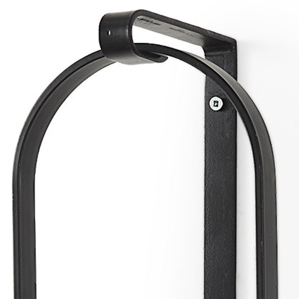 24" Black Abstract Metal Wall Sconce Candle Holder