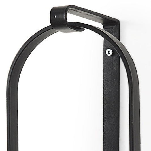 24" Black Abstract Metal Wall Sconce Candle Holder